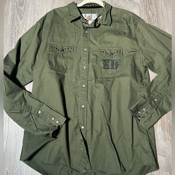 Ed Hardy By Christian Audigier Button Up Shirt- XL - Picture 1 of 9